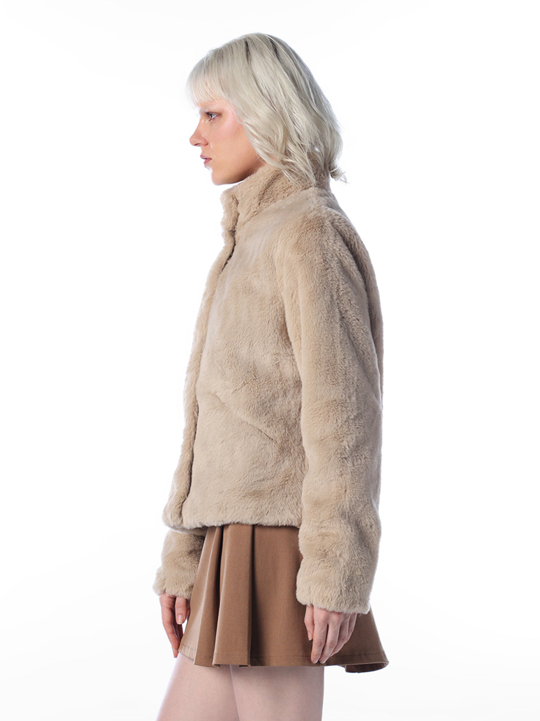 Beige Fuax Fur Jacket