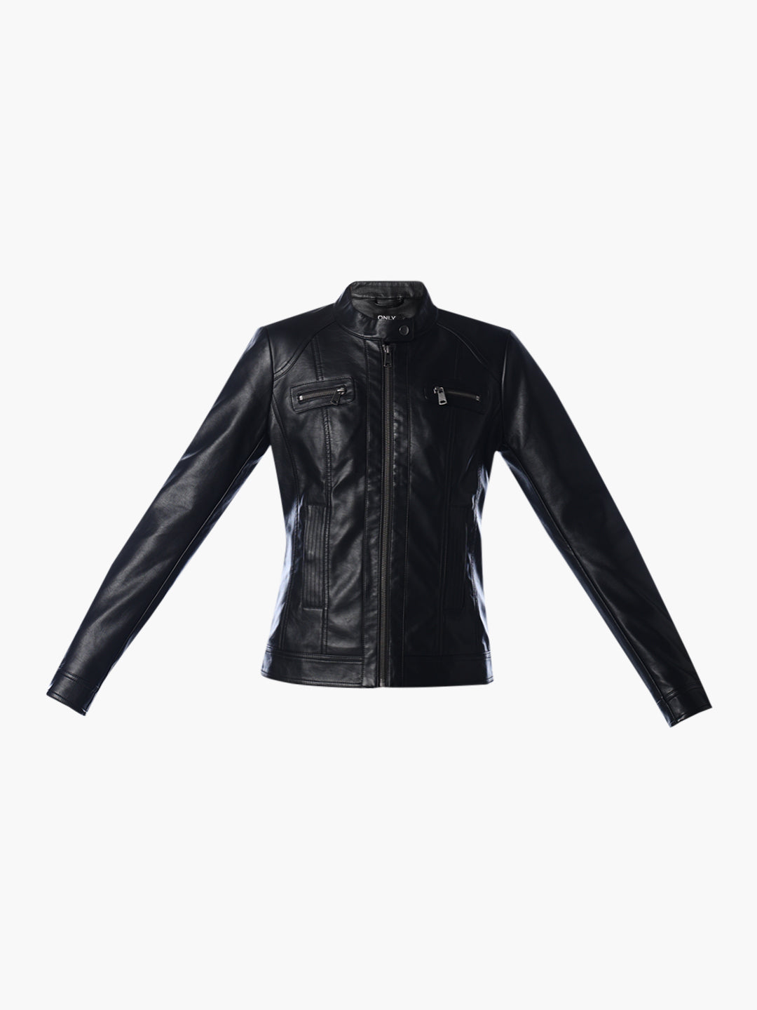 Black Faux Leather Biker Jacket