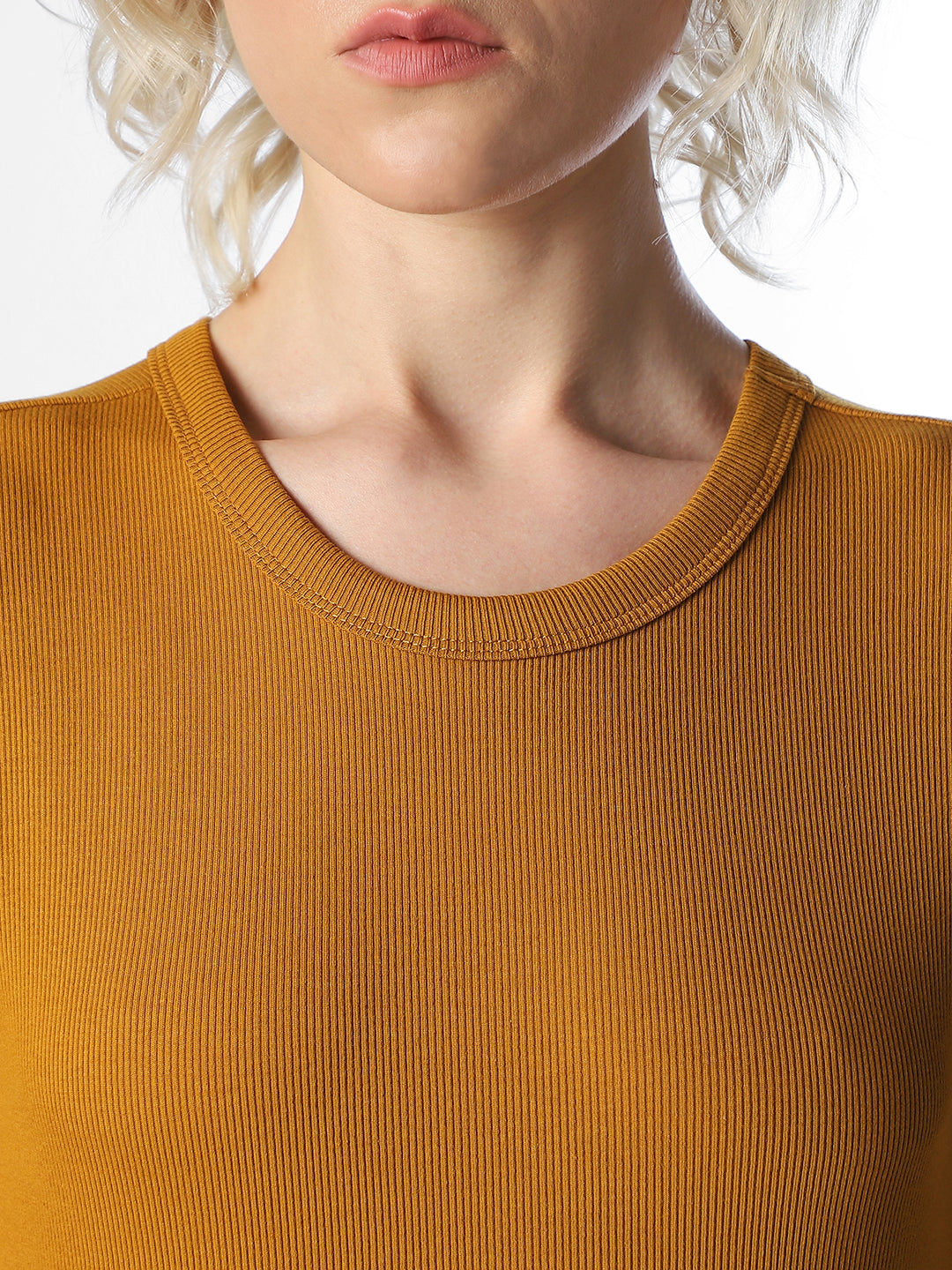Mustard O-Neck Top