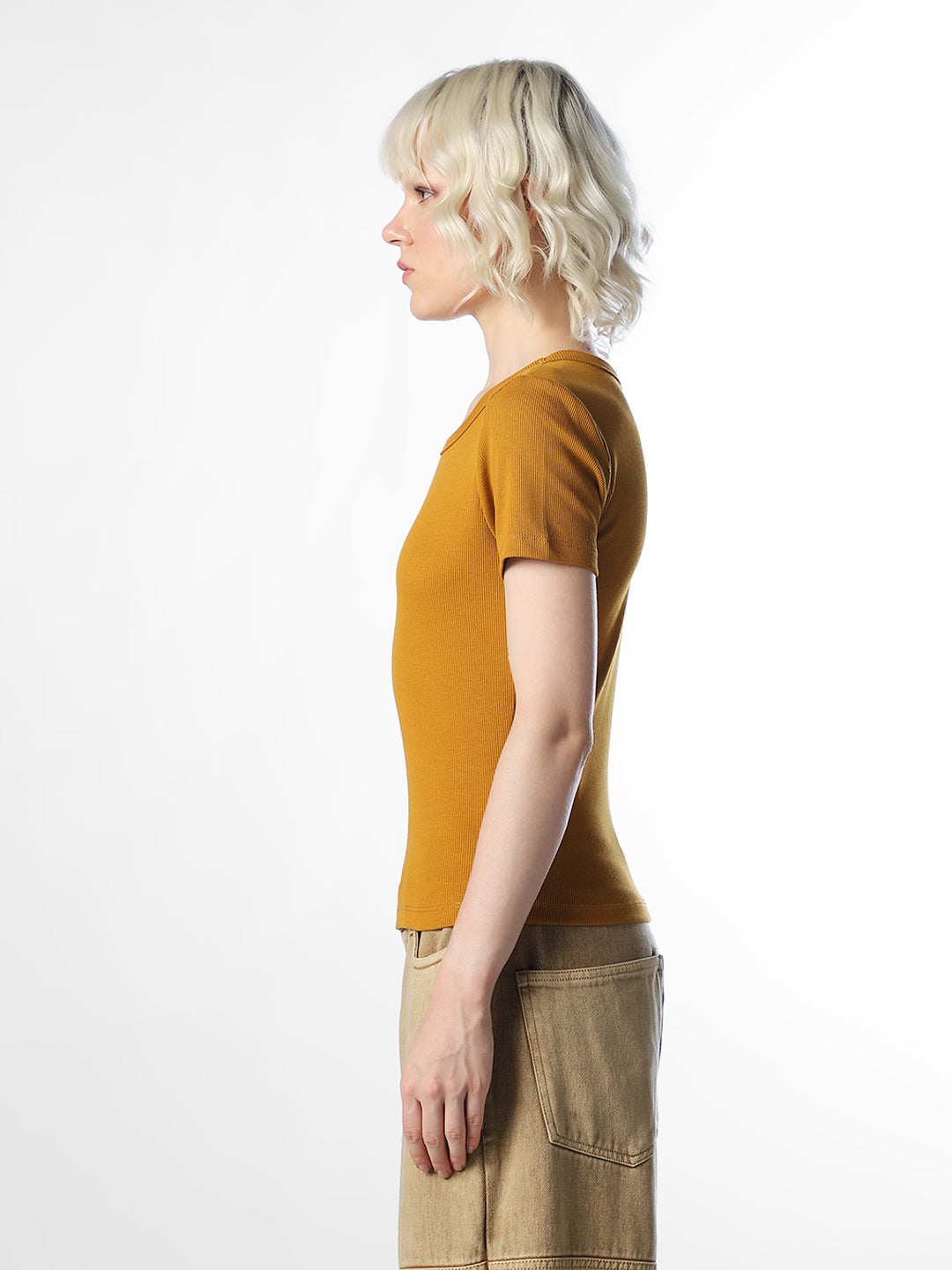 Mustard O-Neck Top