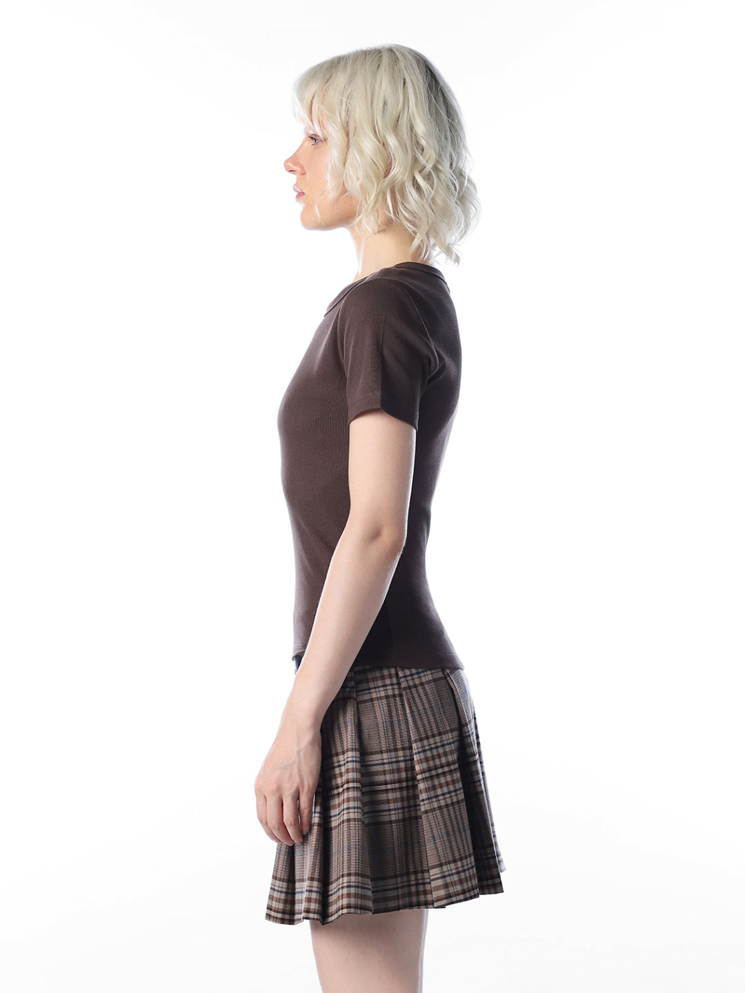 Dark Brown O-Neck Top