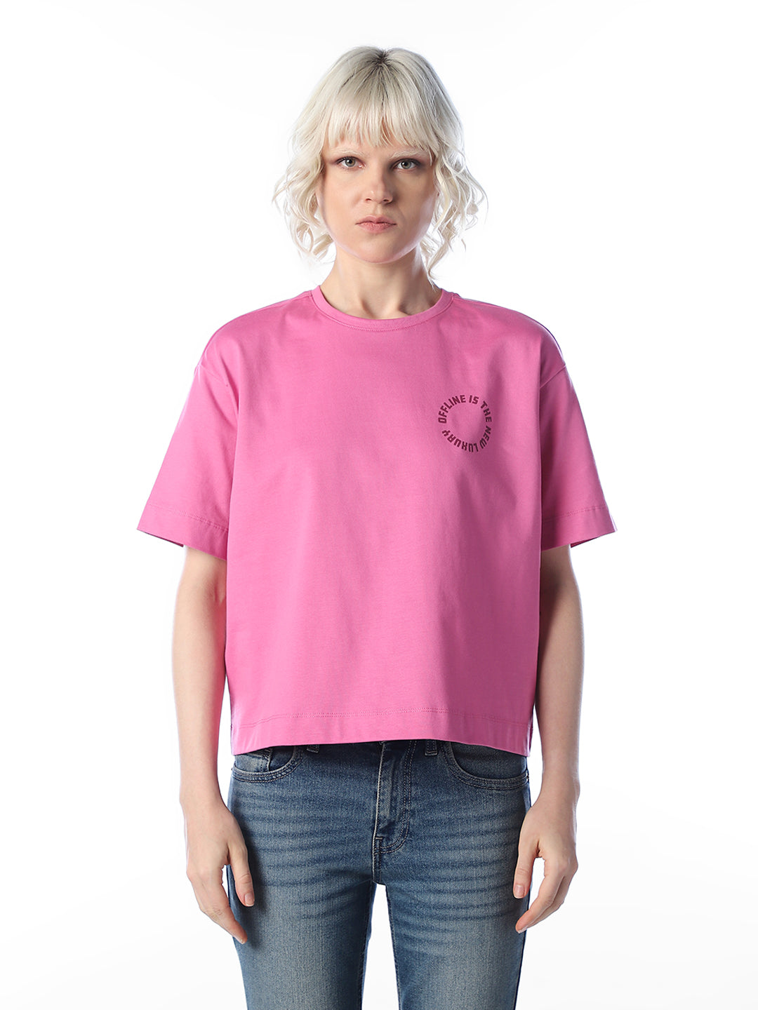 Pink Printed Organic Cotton T-shirt