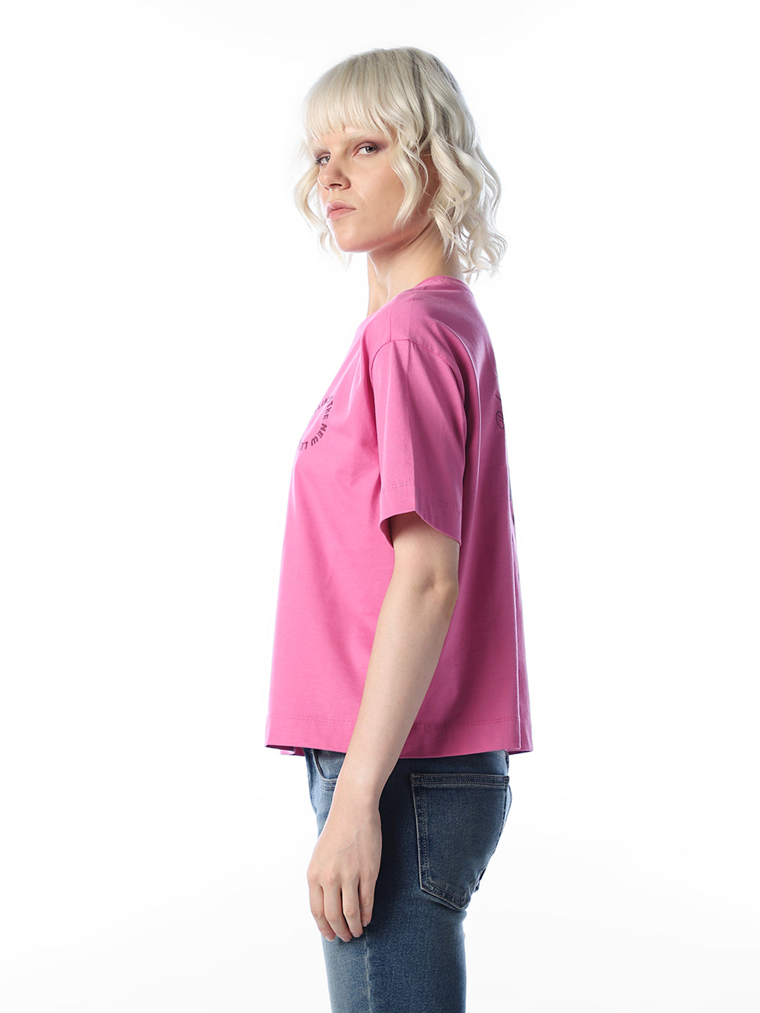 Pink Printed Organic Cotton T-shirt