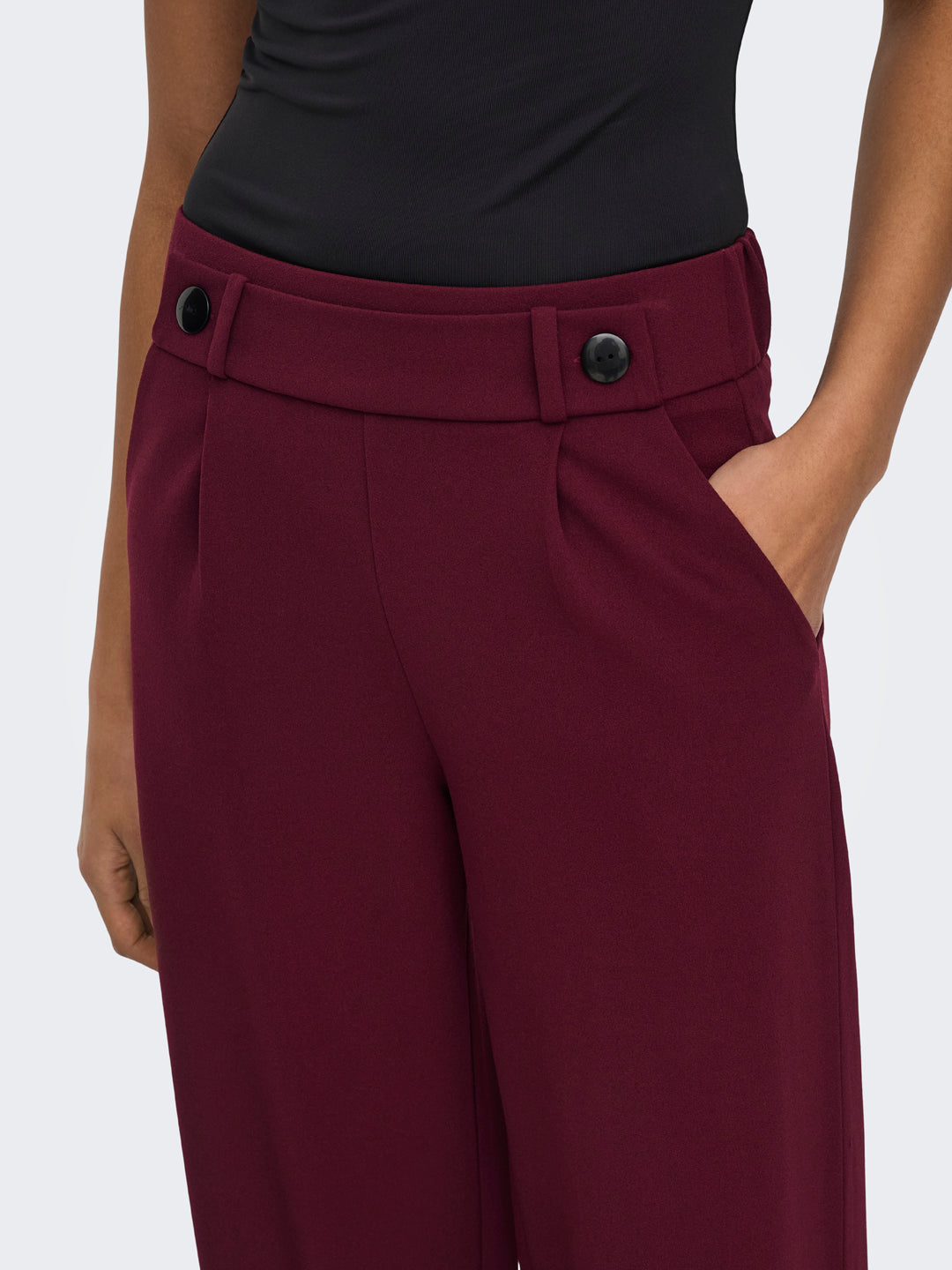 Maroon High Rise Regular Fit Pants