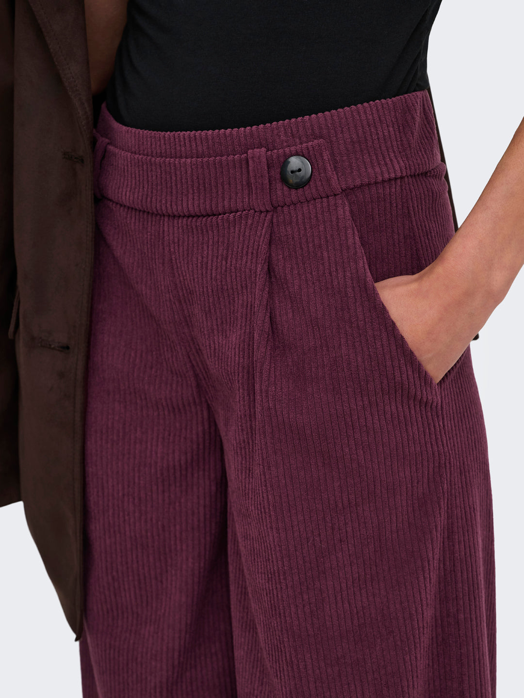 Wine Regular Fit Pants