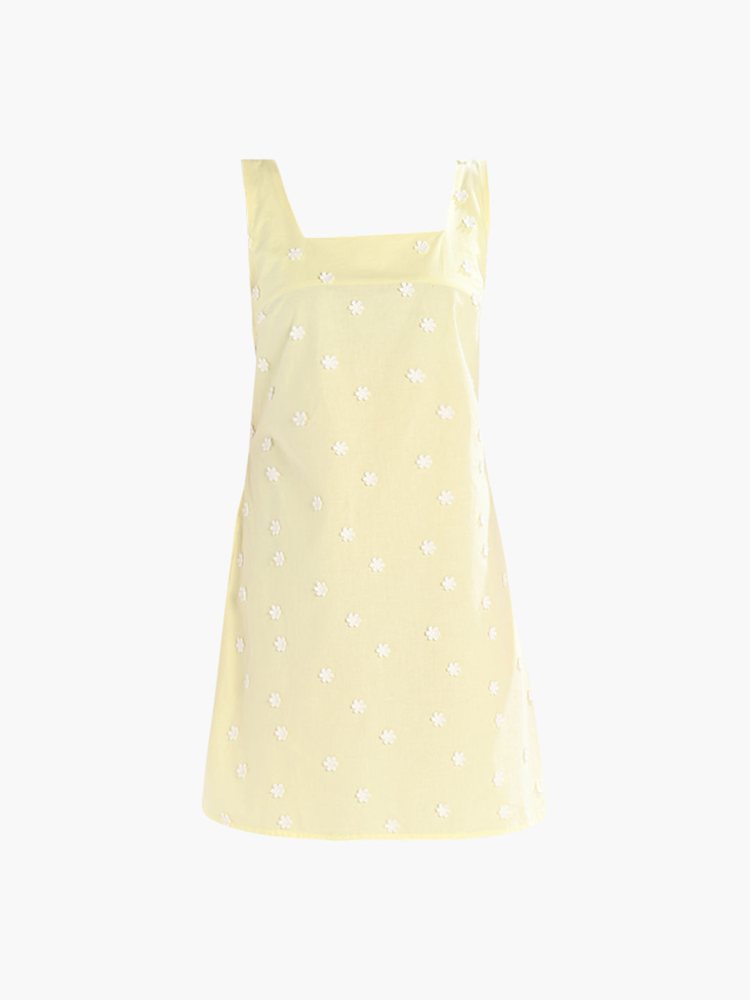 Yellow Embroidered Short Dress