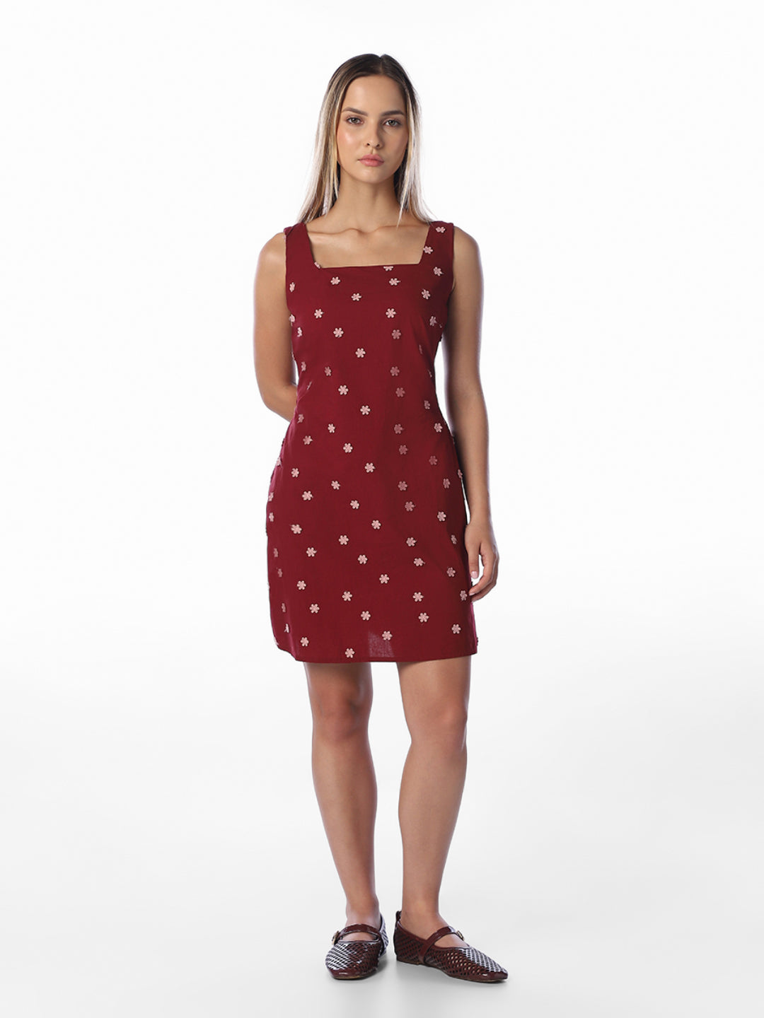 Floral Embroidered Mini Dress