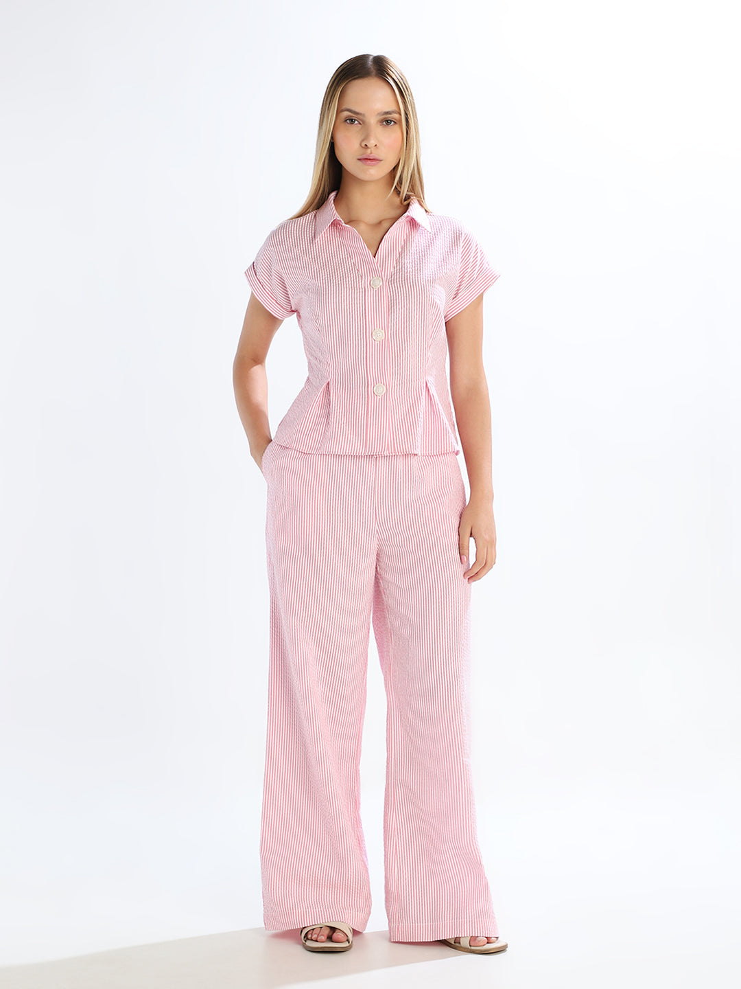 Pink Striped Cotton Shirt