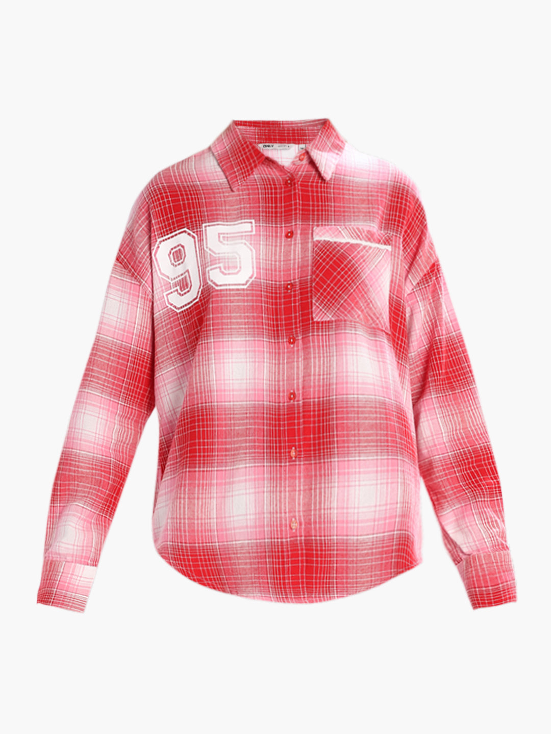 Check Print Oversized Shirt