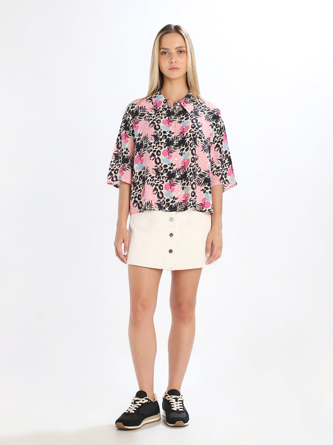 Pink Animal Print Relaxed Fit Shirt