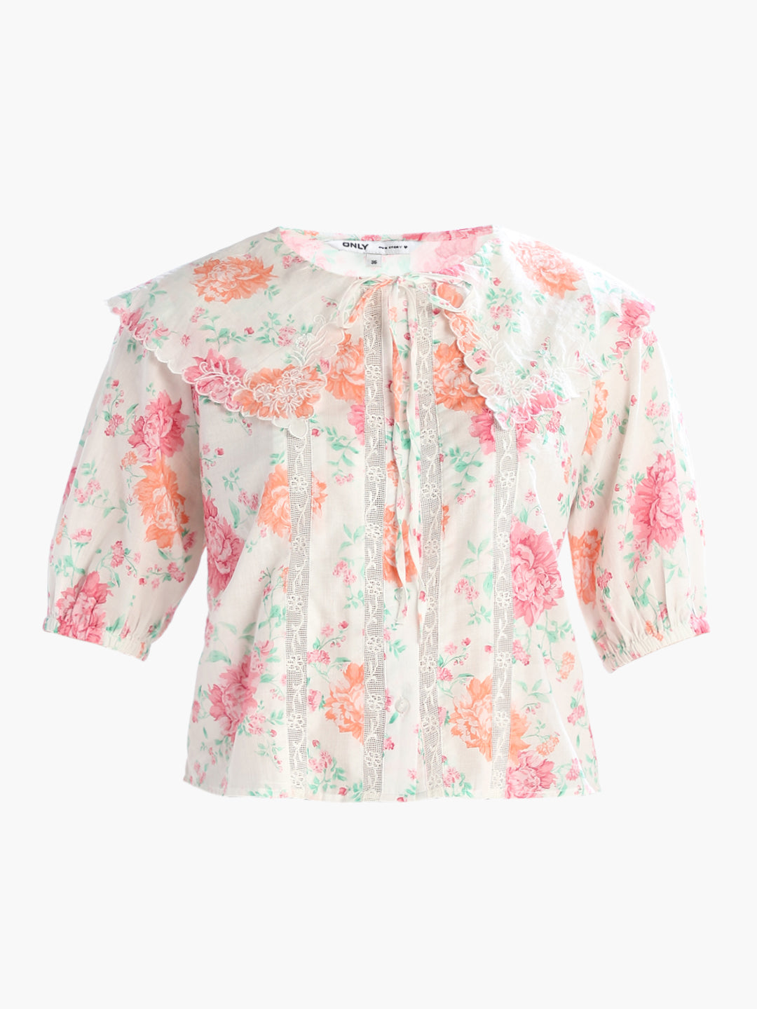 Tie-Up Neck Floral Top