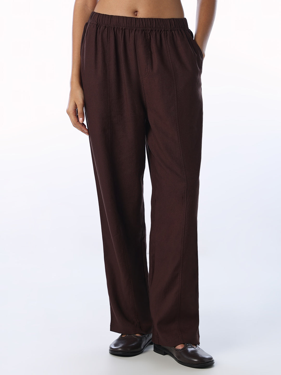 Elasticated Linen Blend Pants