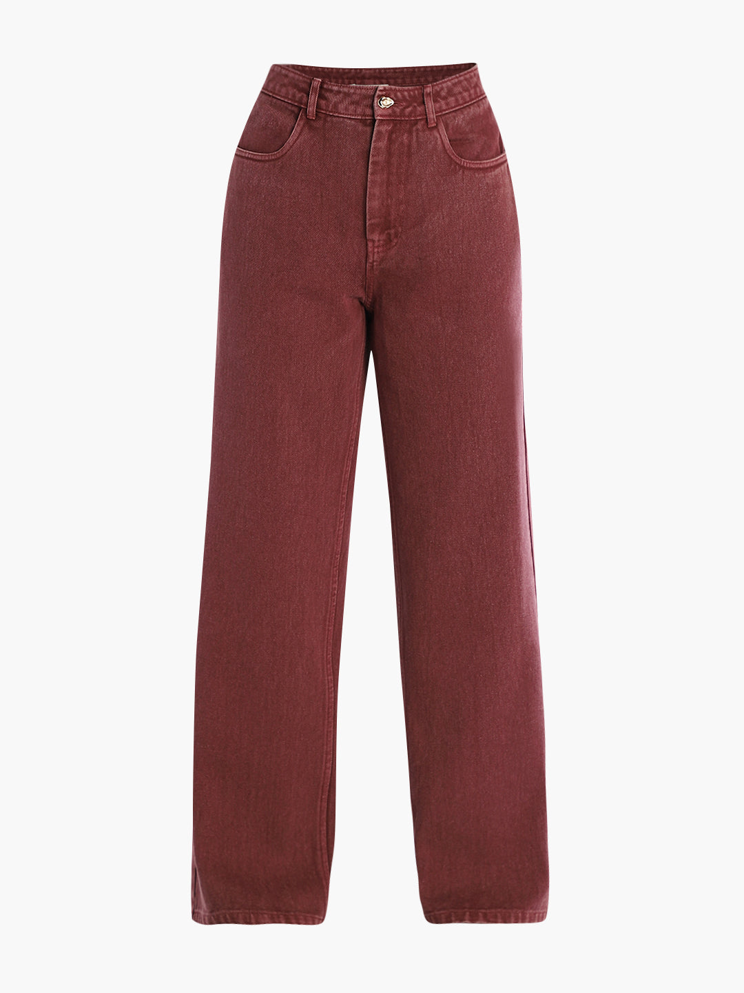 Brown Washed Wide Leg Jeans