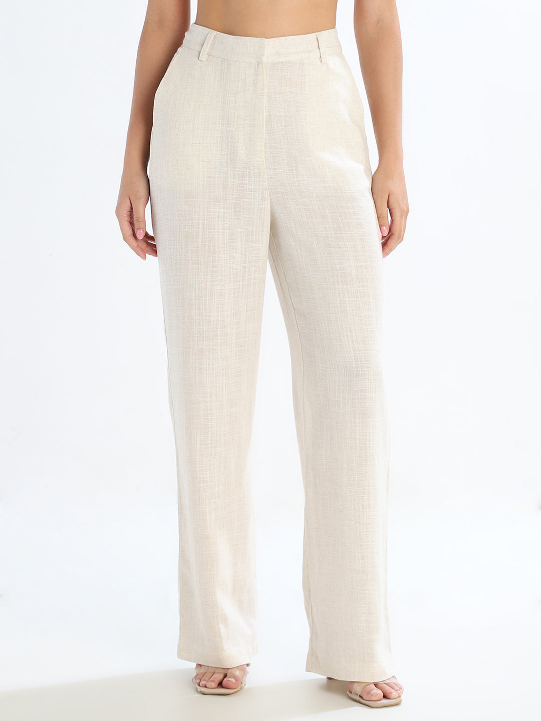 Linen Blend Wide Leg Pants