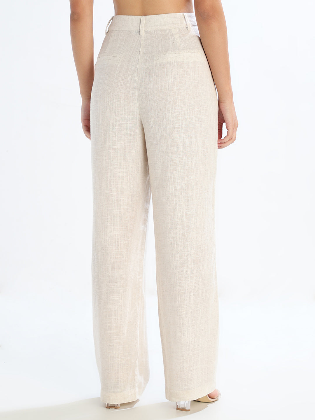 Linen Blend Wide Leg Pants