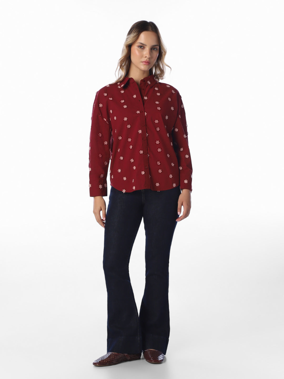 Floral Embroidered Shirt