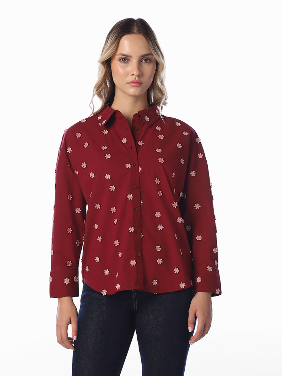 Floral Embroidered Shirt