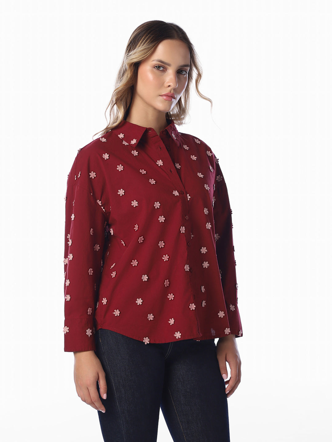 Floral Embroidered Shirt