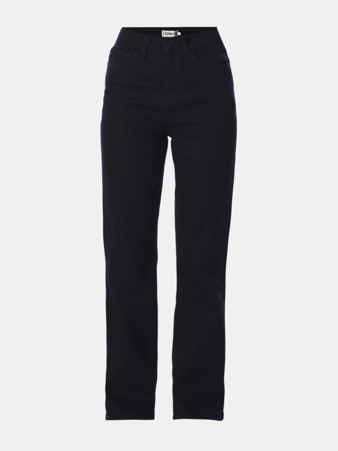 Black High Rise Straight Fit Jeans