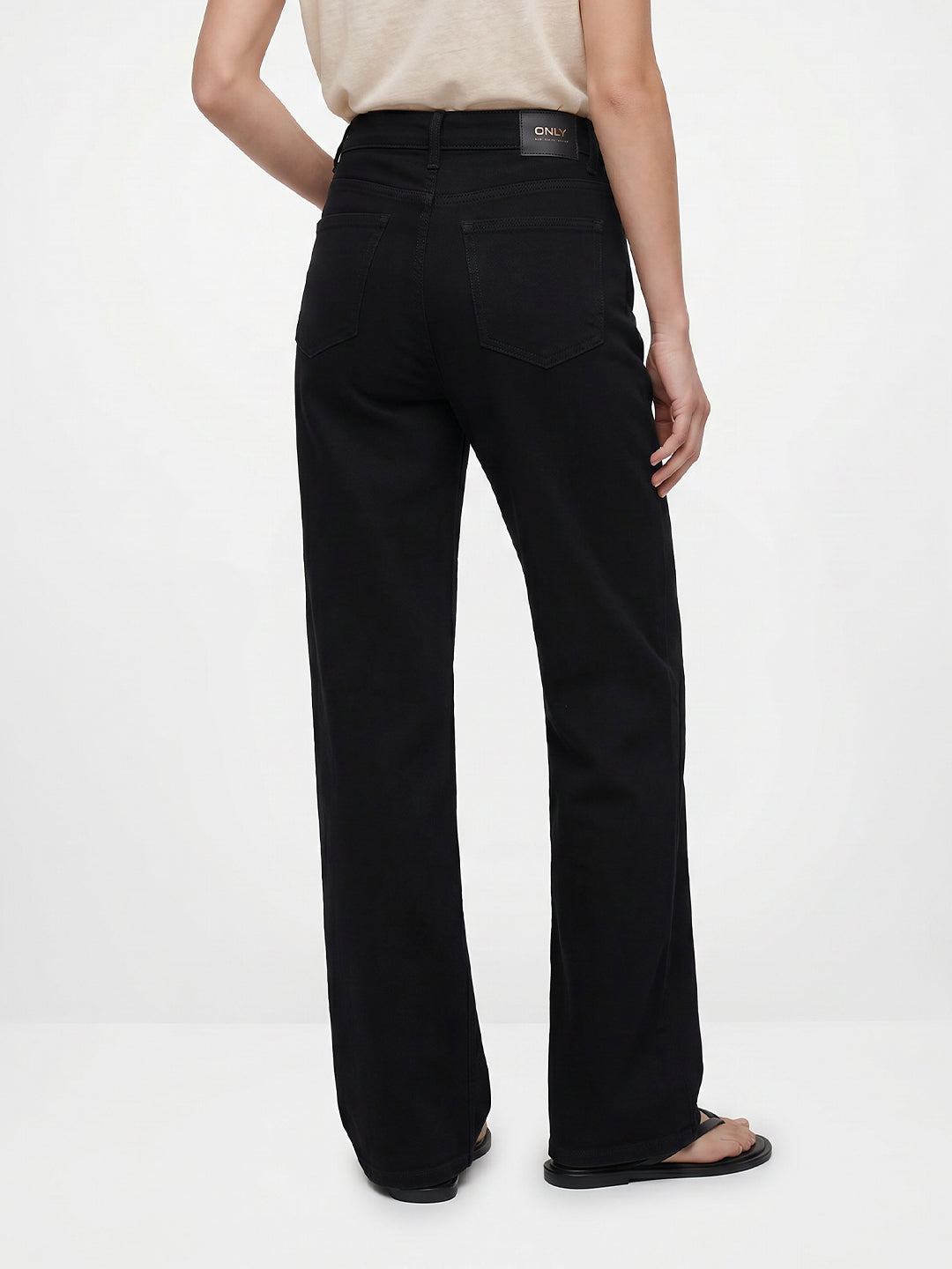 Black High Rise Wide Leg Jeans