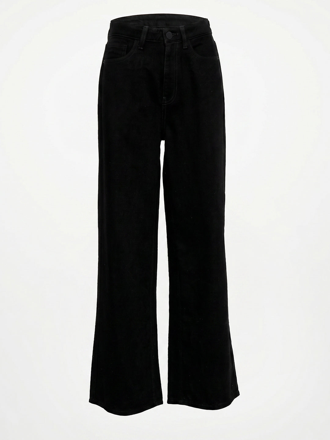 Black High Rise Wide Leg Jeans