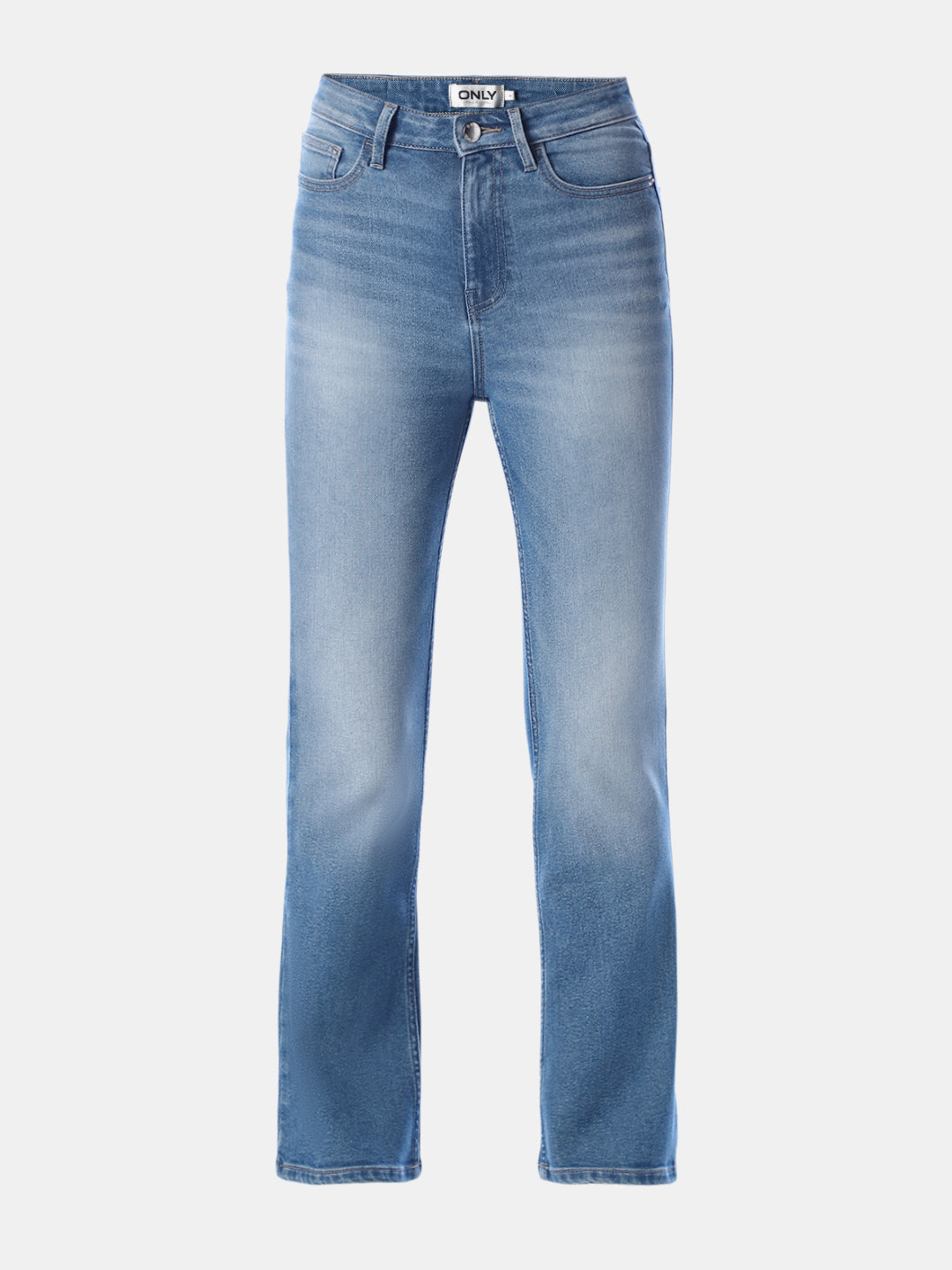 High Rise Washed Flared Jeans