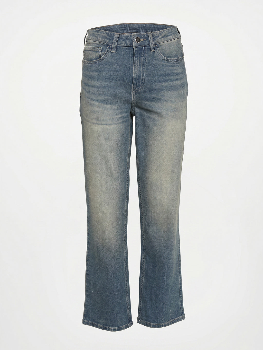 Blue Washed Straight Fit Jeans