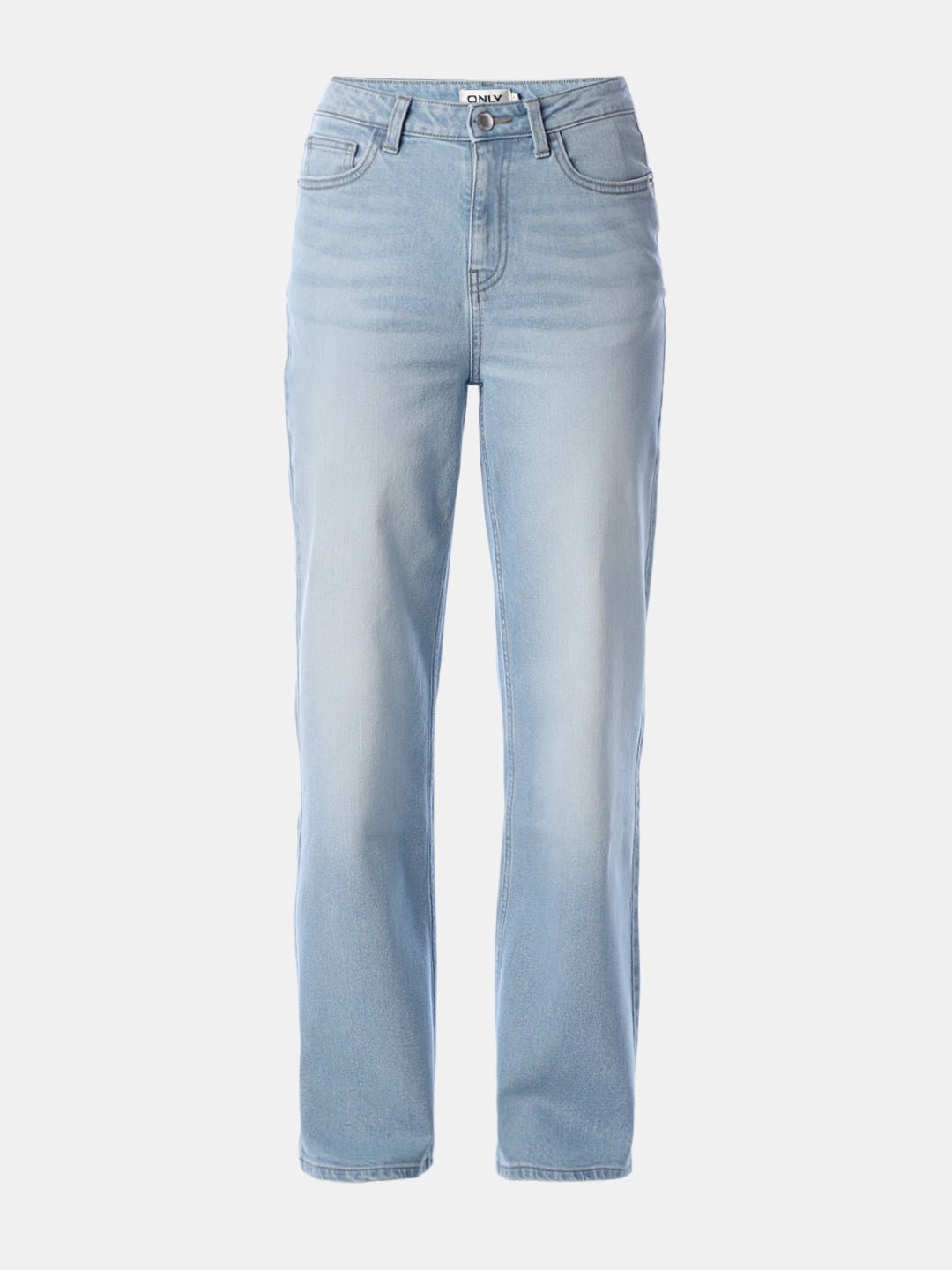 Light Blue High Rise Straight Fit Jeans