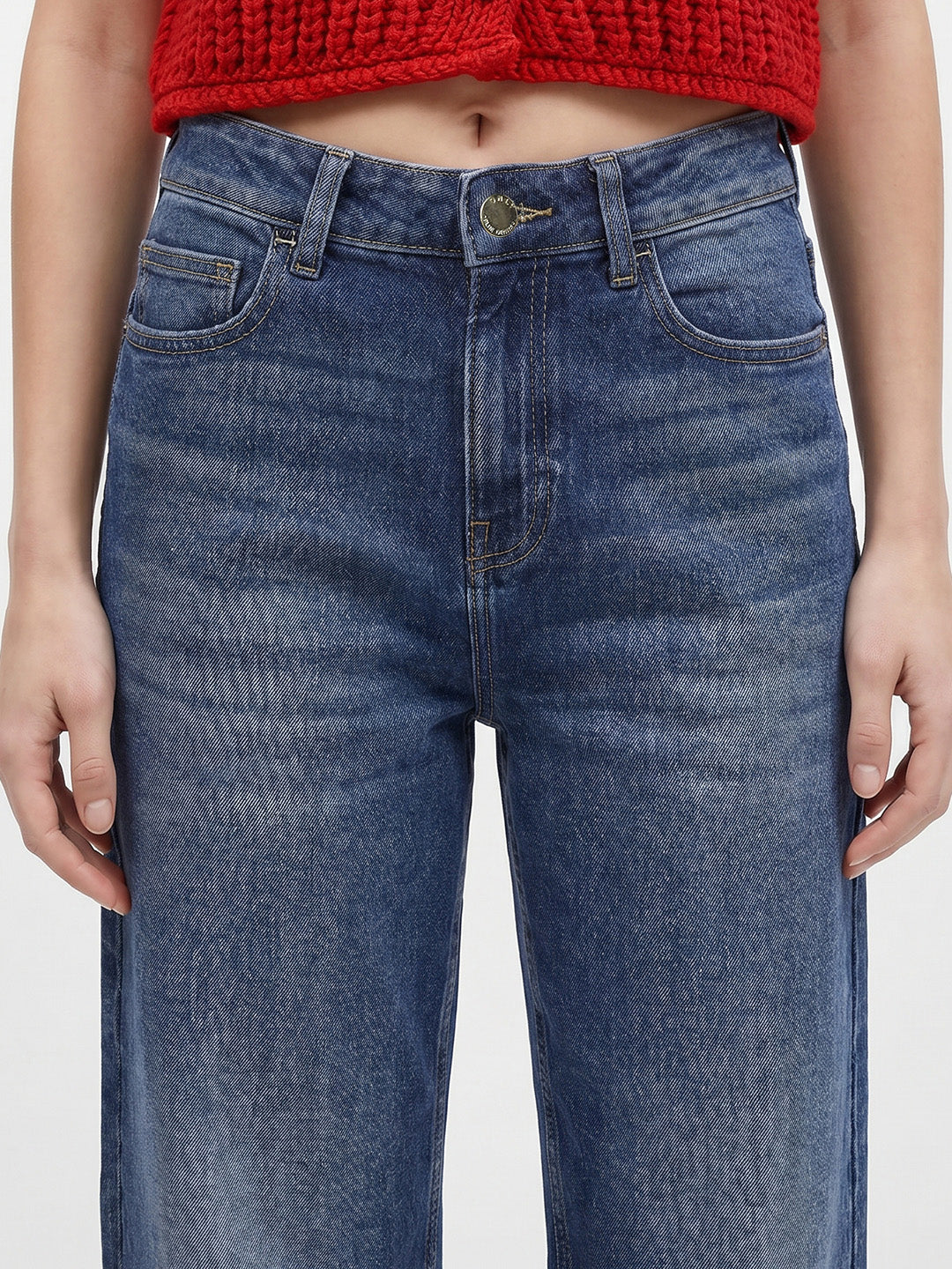 Washed Straight Fit Jeans