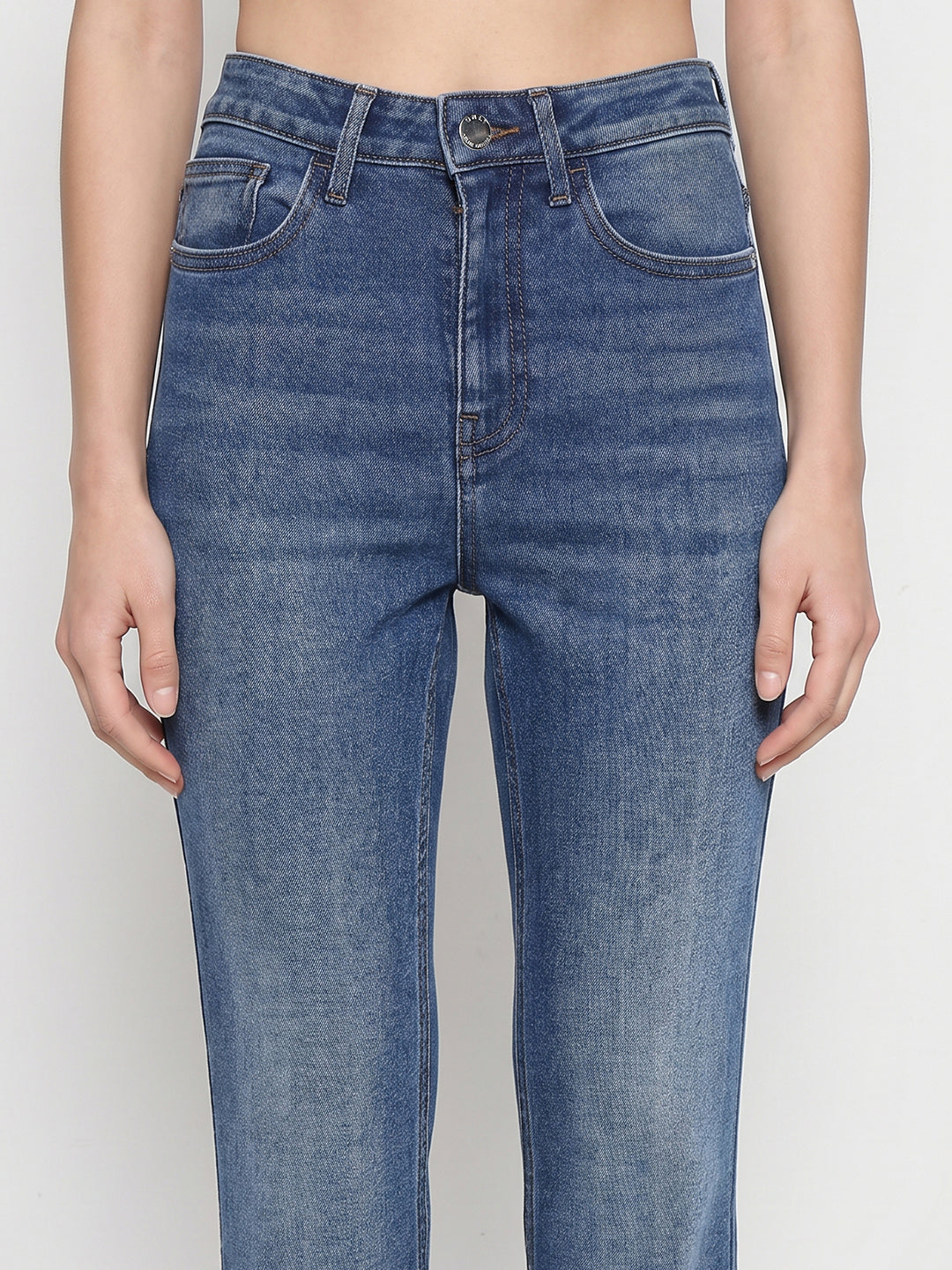 Blue High Rise Flared Jeans