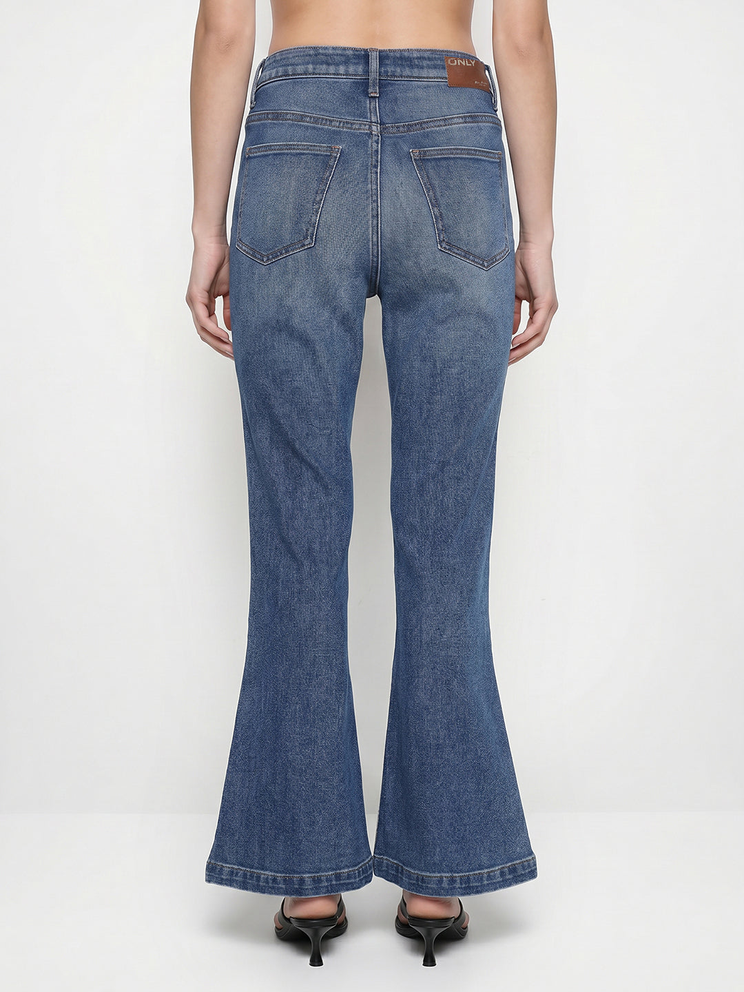 Blue High Rise Flared Jeans