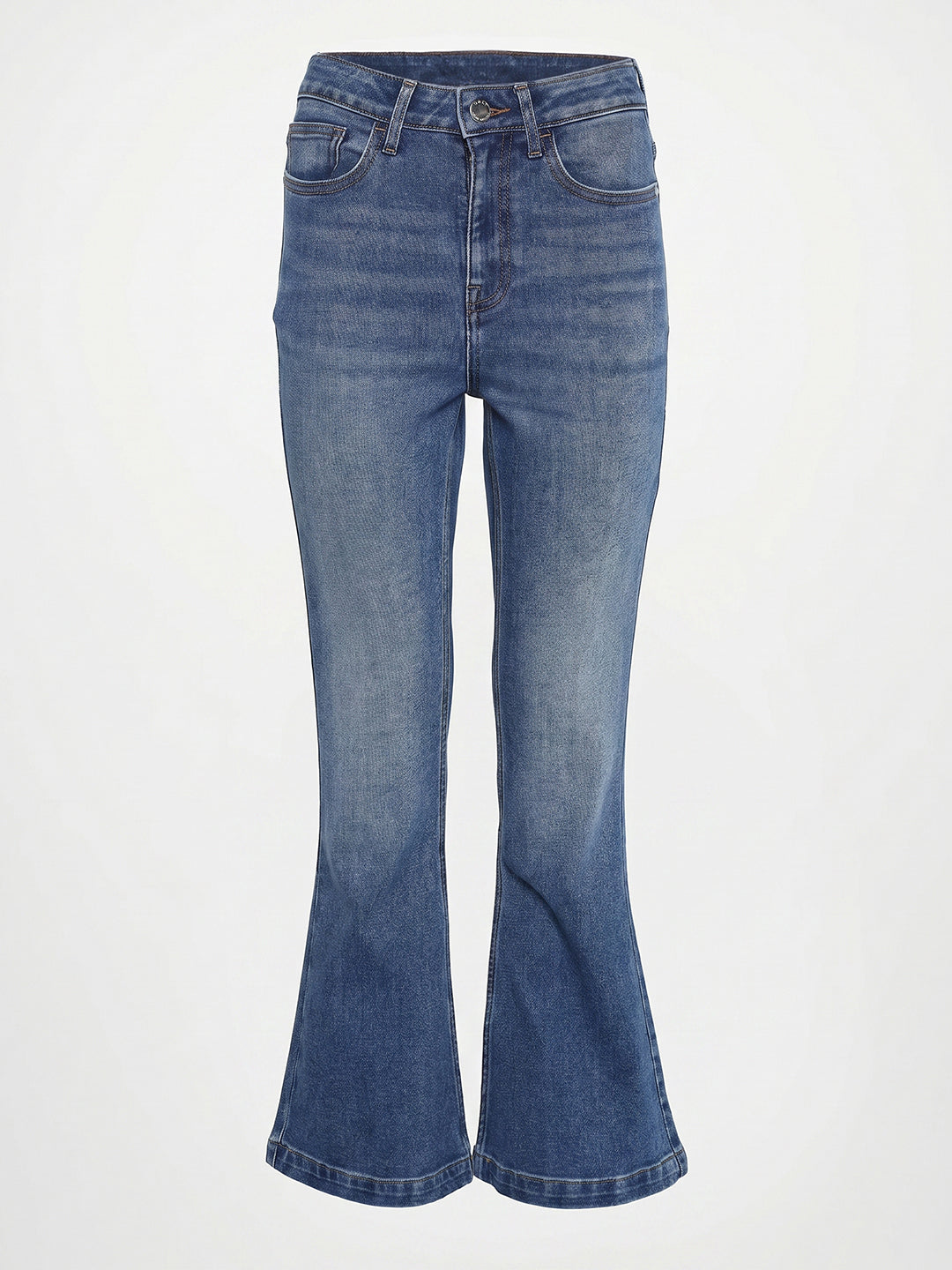 Blue High Rise Flared Jeans