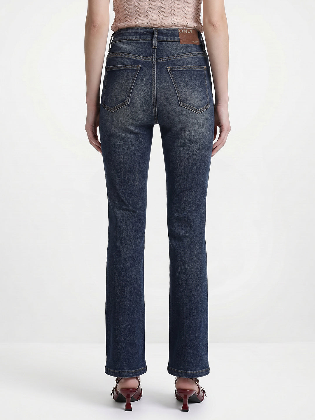 Dark Blue High Rise Flared Jeans