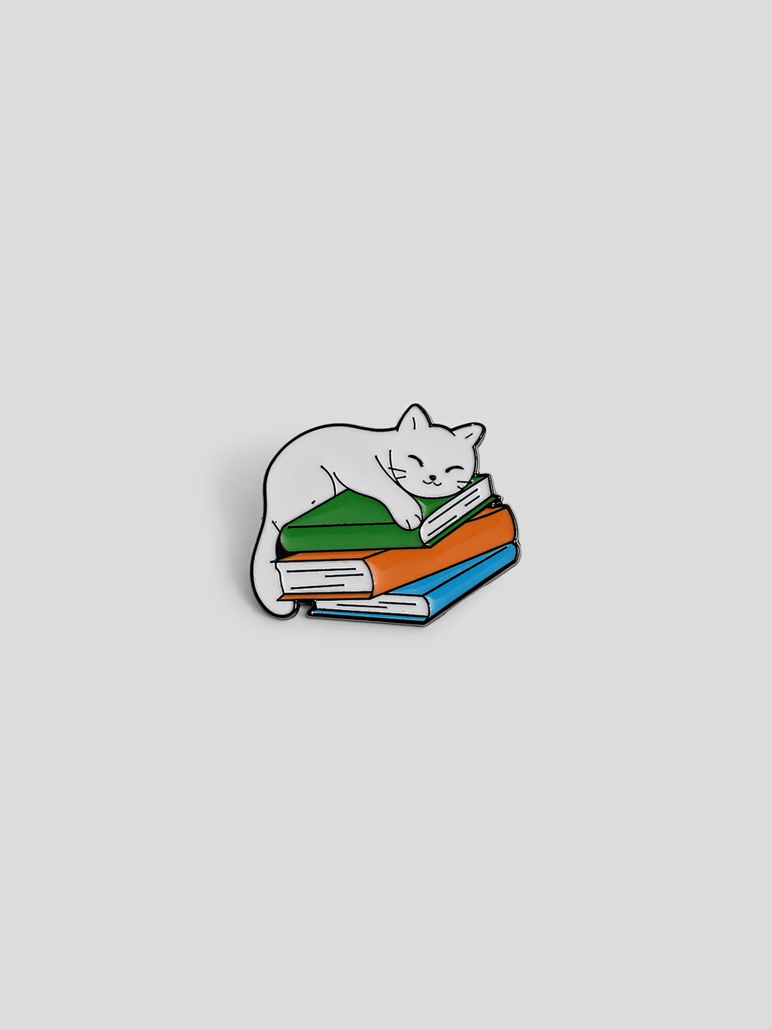 White Cat Sleeping Badge