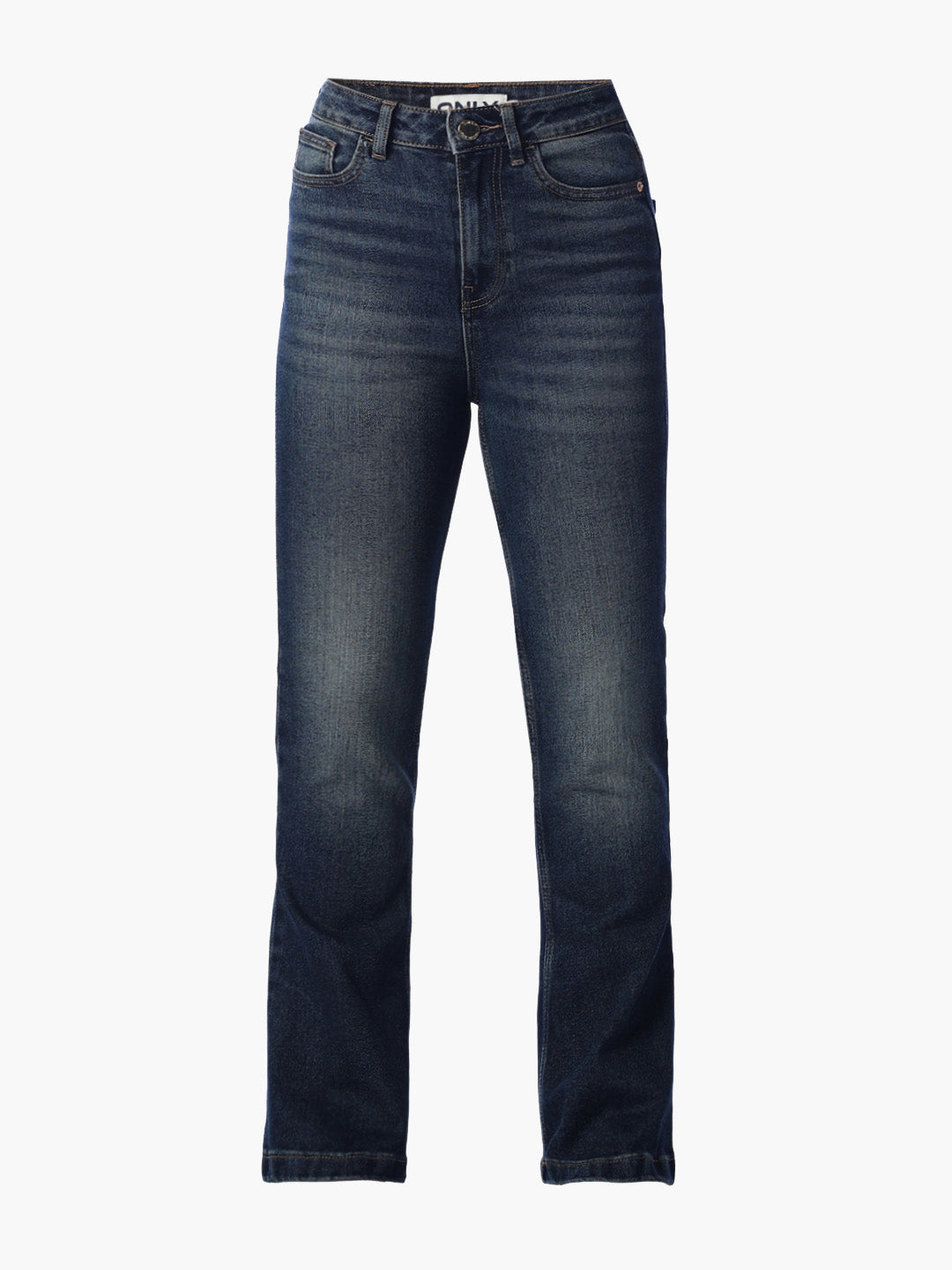 Dark Blue Washed Flared Jeans