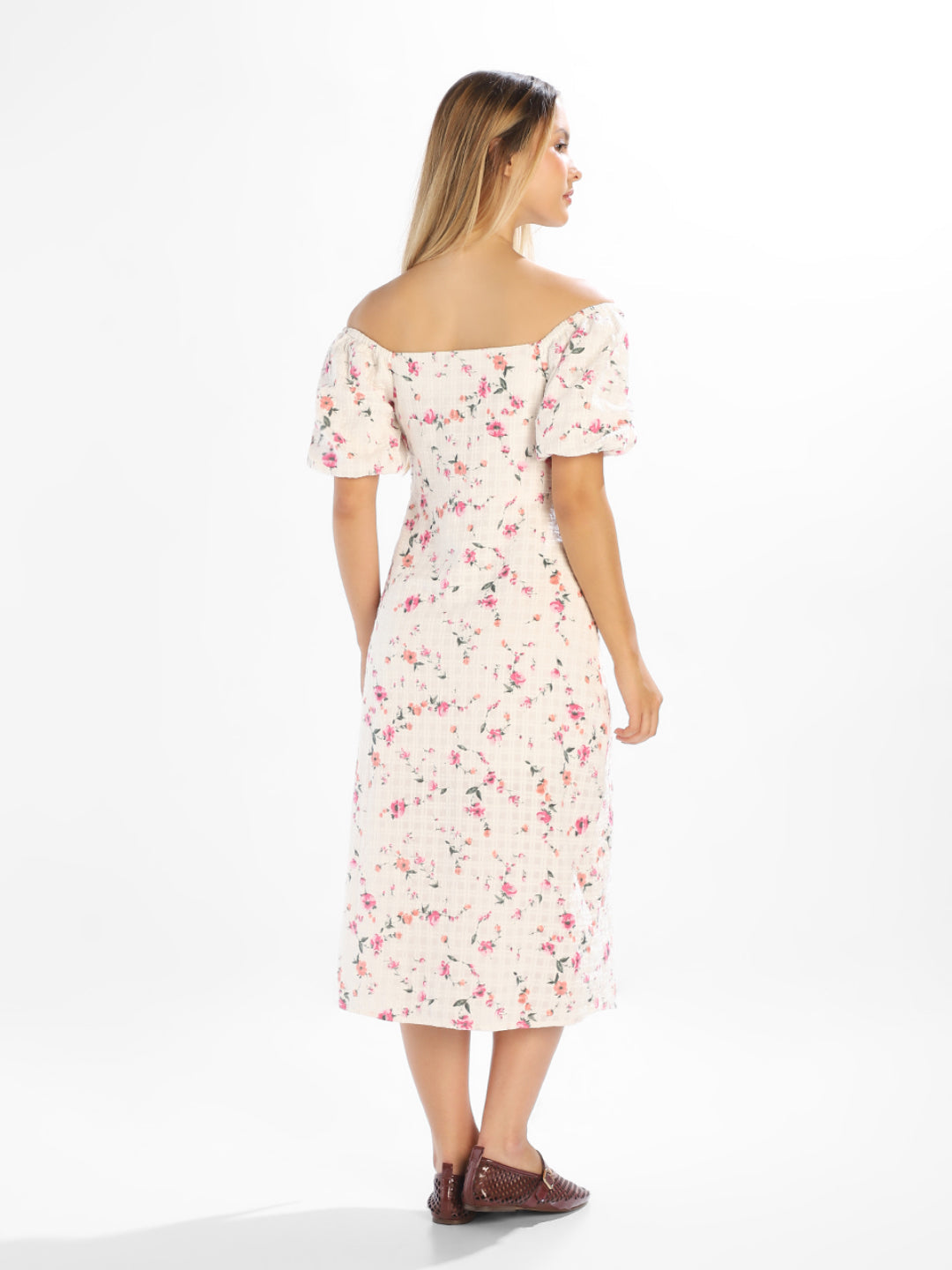 Floral Off-Shoulder Midi Dress