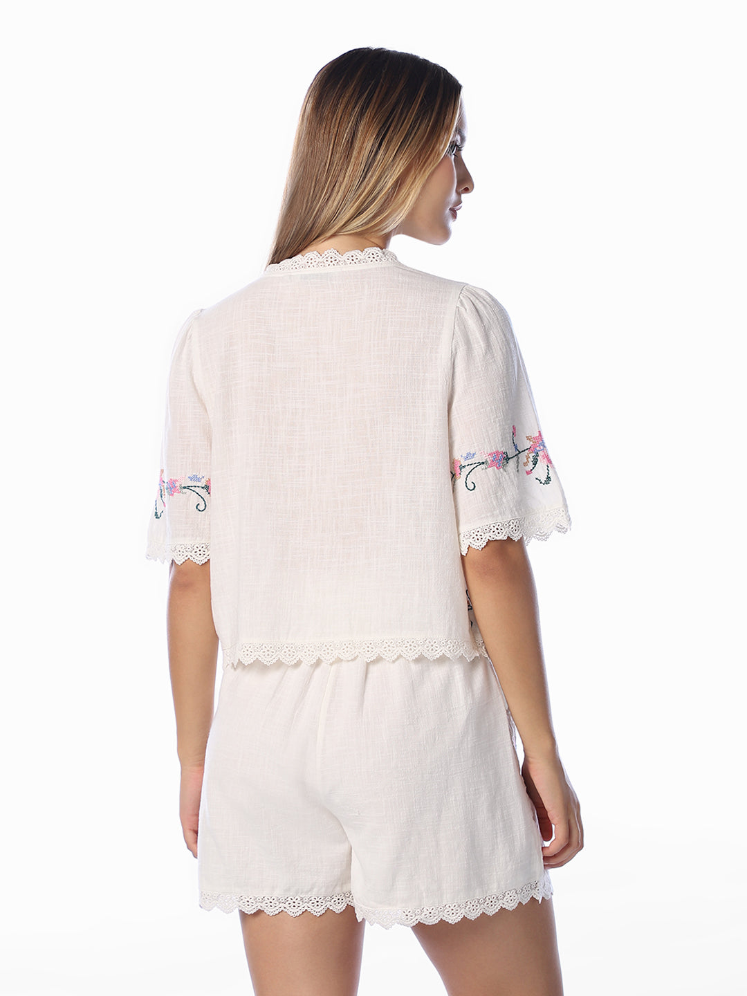 White Embroidered Top