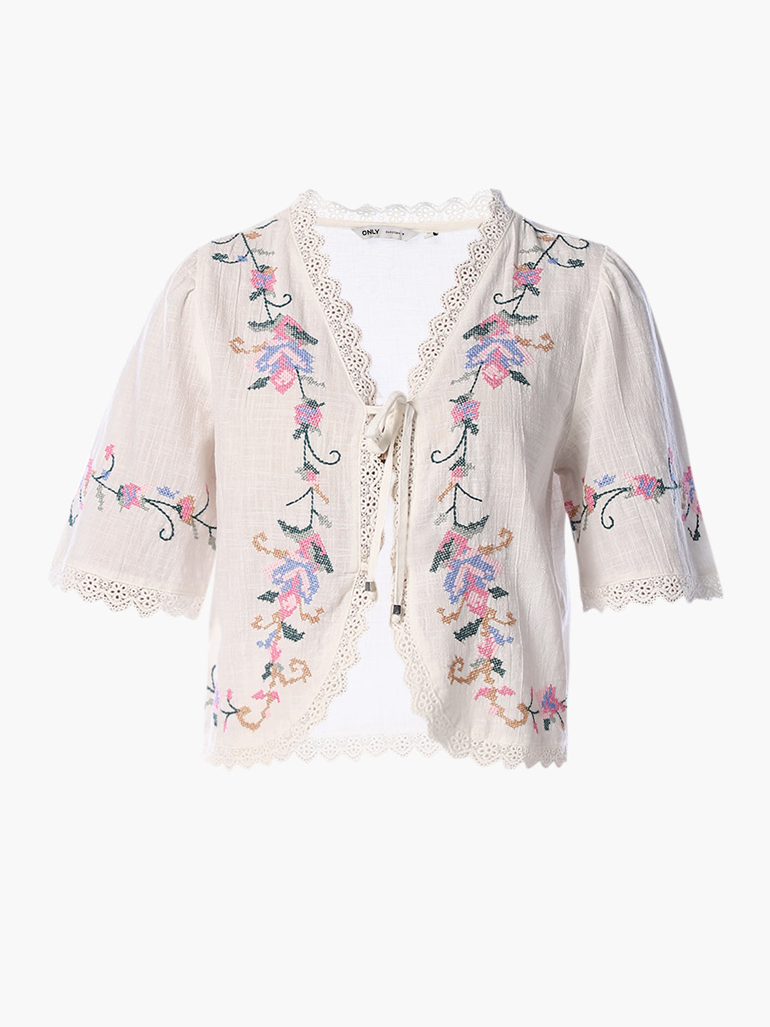 White Embroidered Top