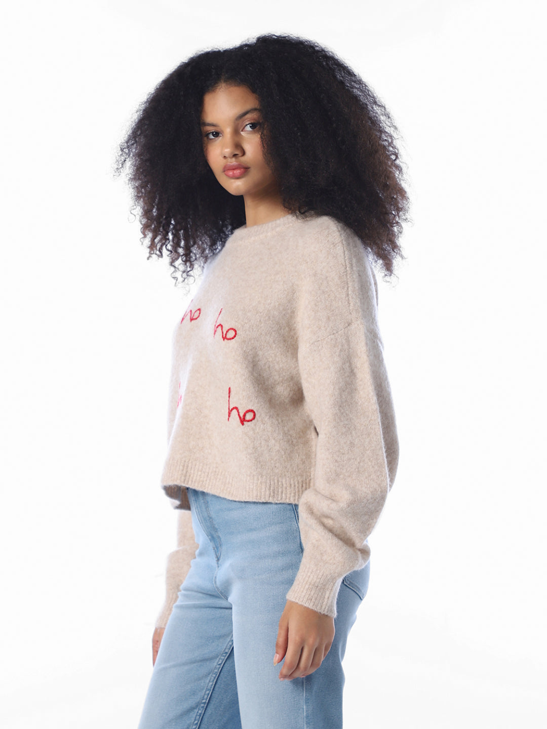Embroidered O-Neck Pullover