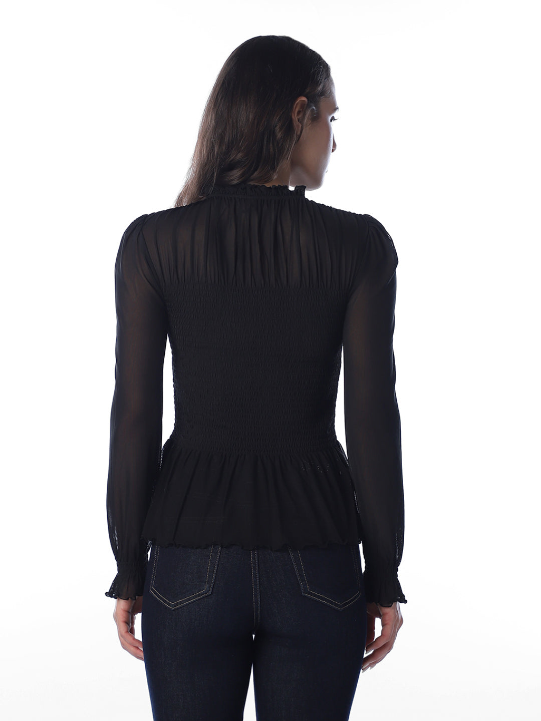 Black Smocked Top