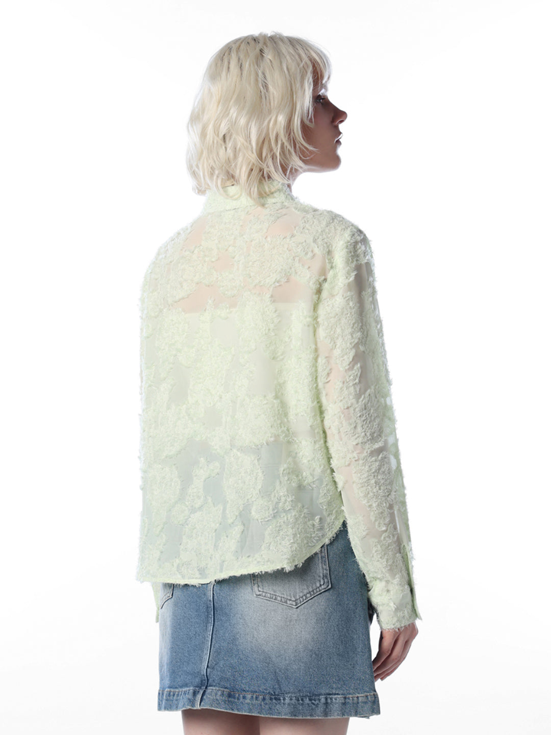 Lime Green Textured Shirt