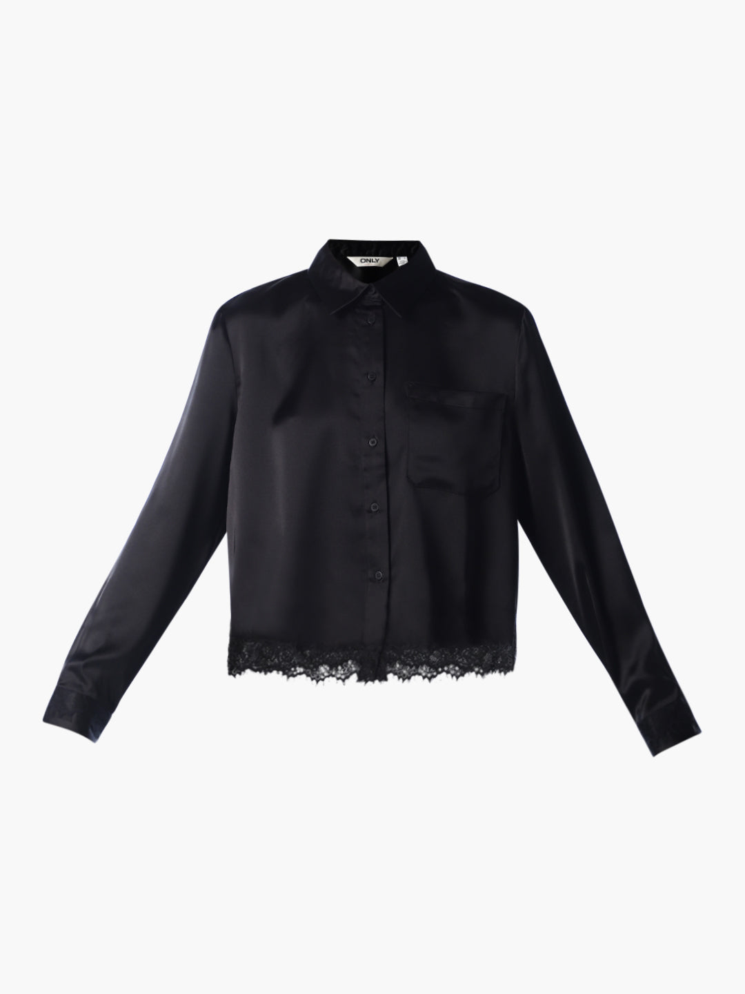 Black Satin Lace Shirt