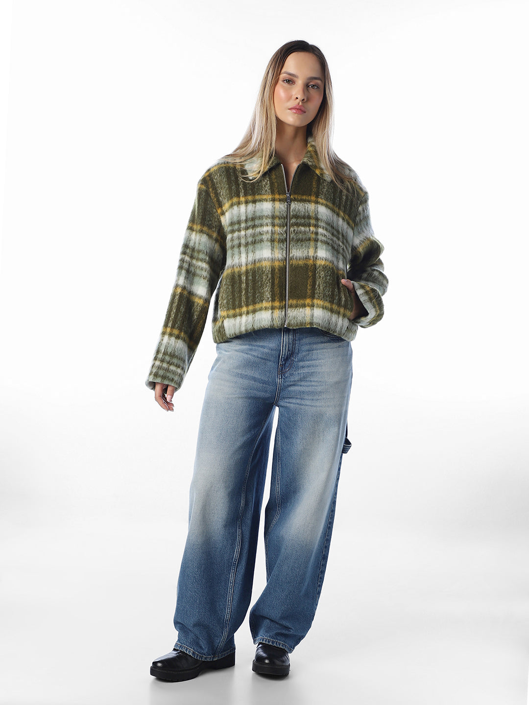 Green Check Casual Jacket