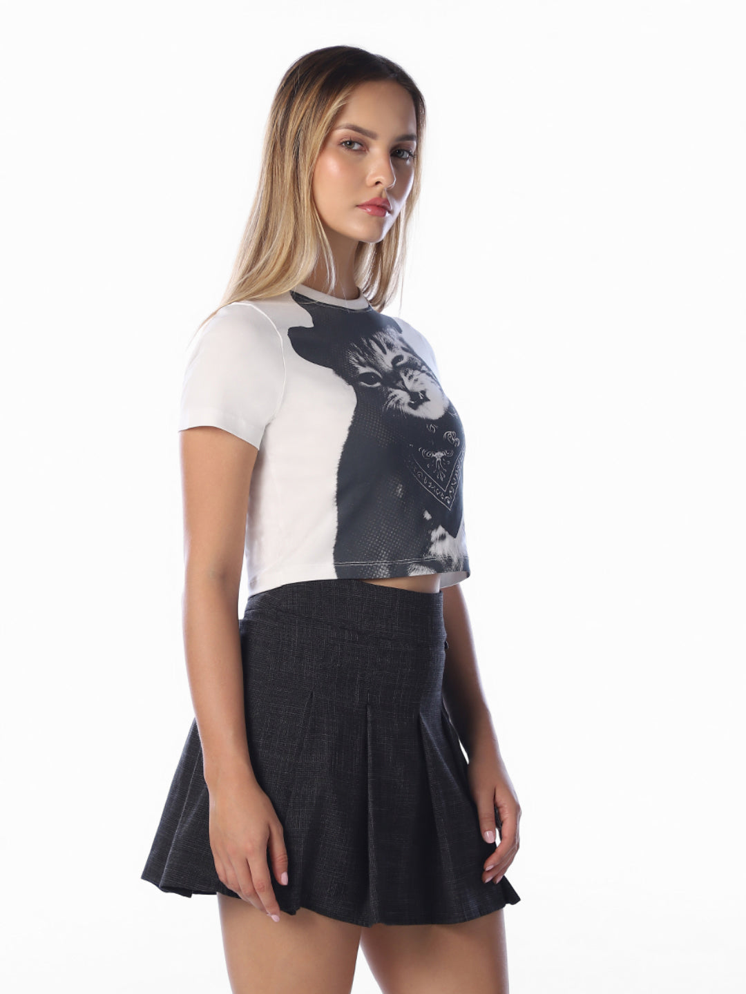 White Printed Cotton T-shirt