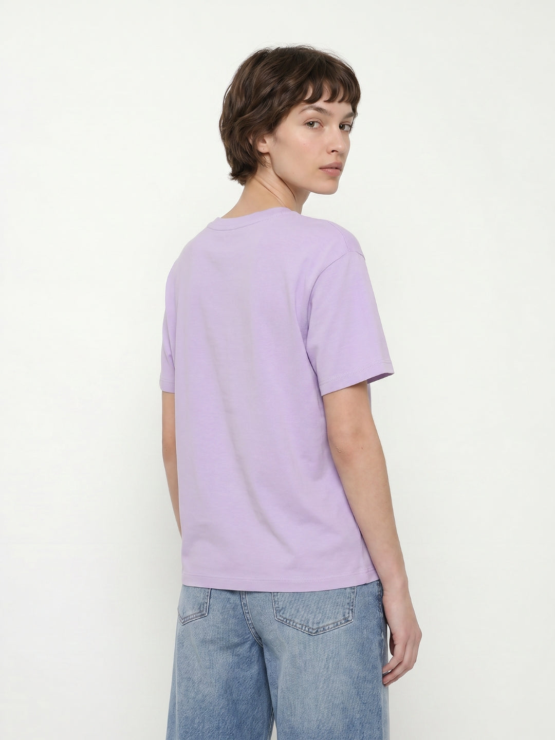 Purple Printed Cotton T-shirt