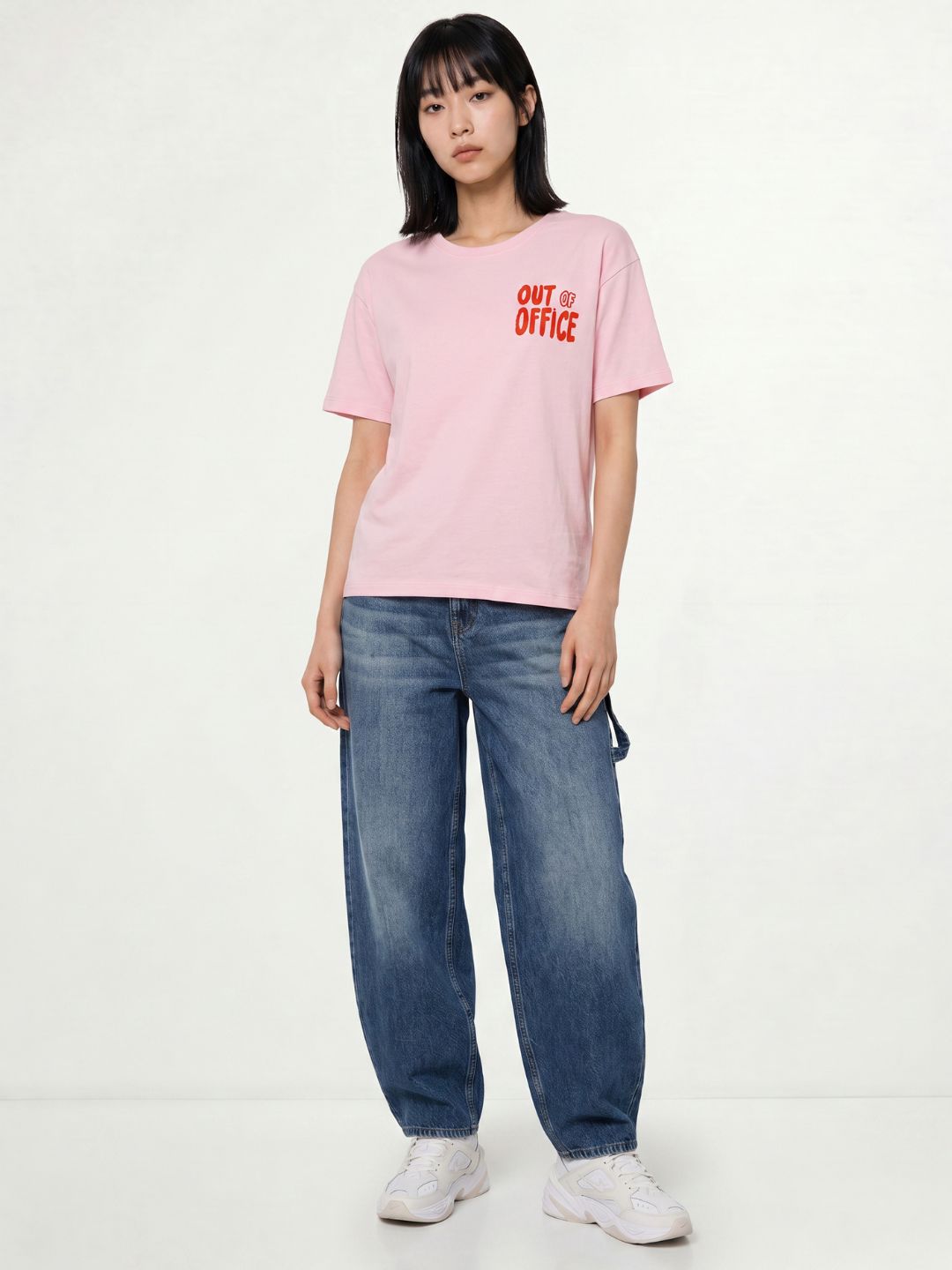 Pink Typographic Print T-shirt
