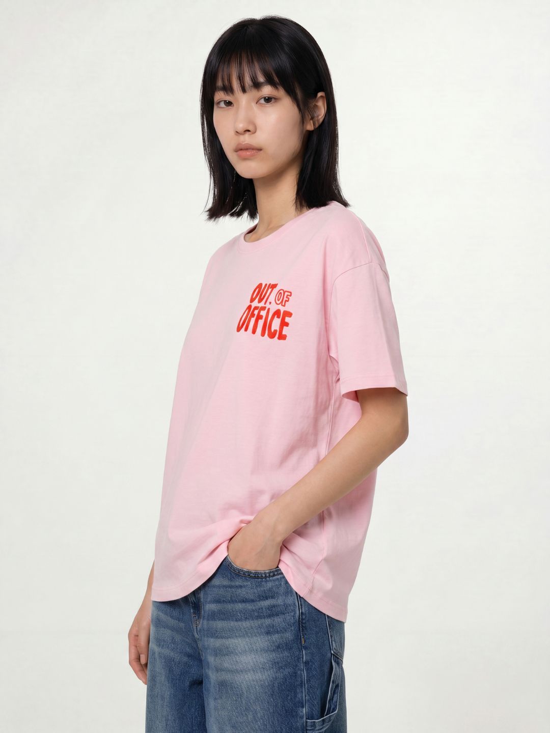 Pink Typographic Print T-shirt