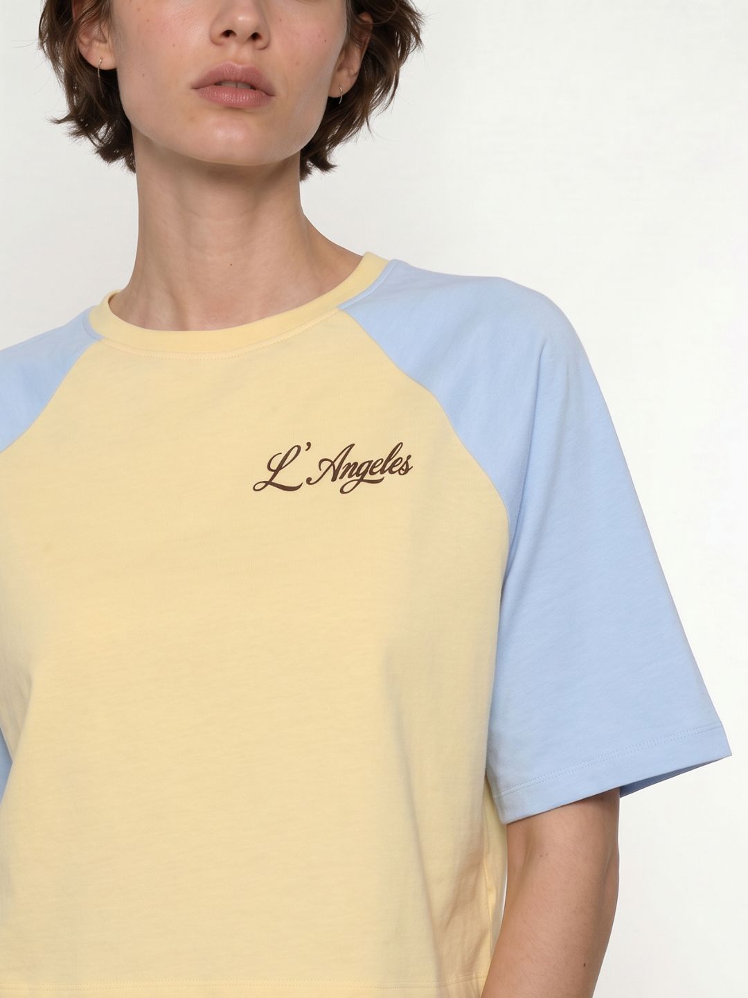 Colourblocked Cropped T-Shirt