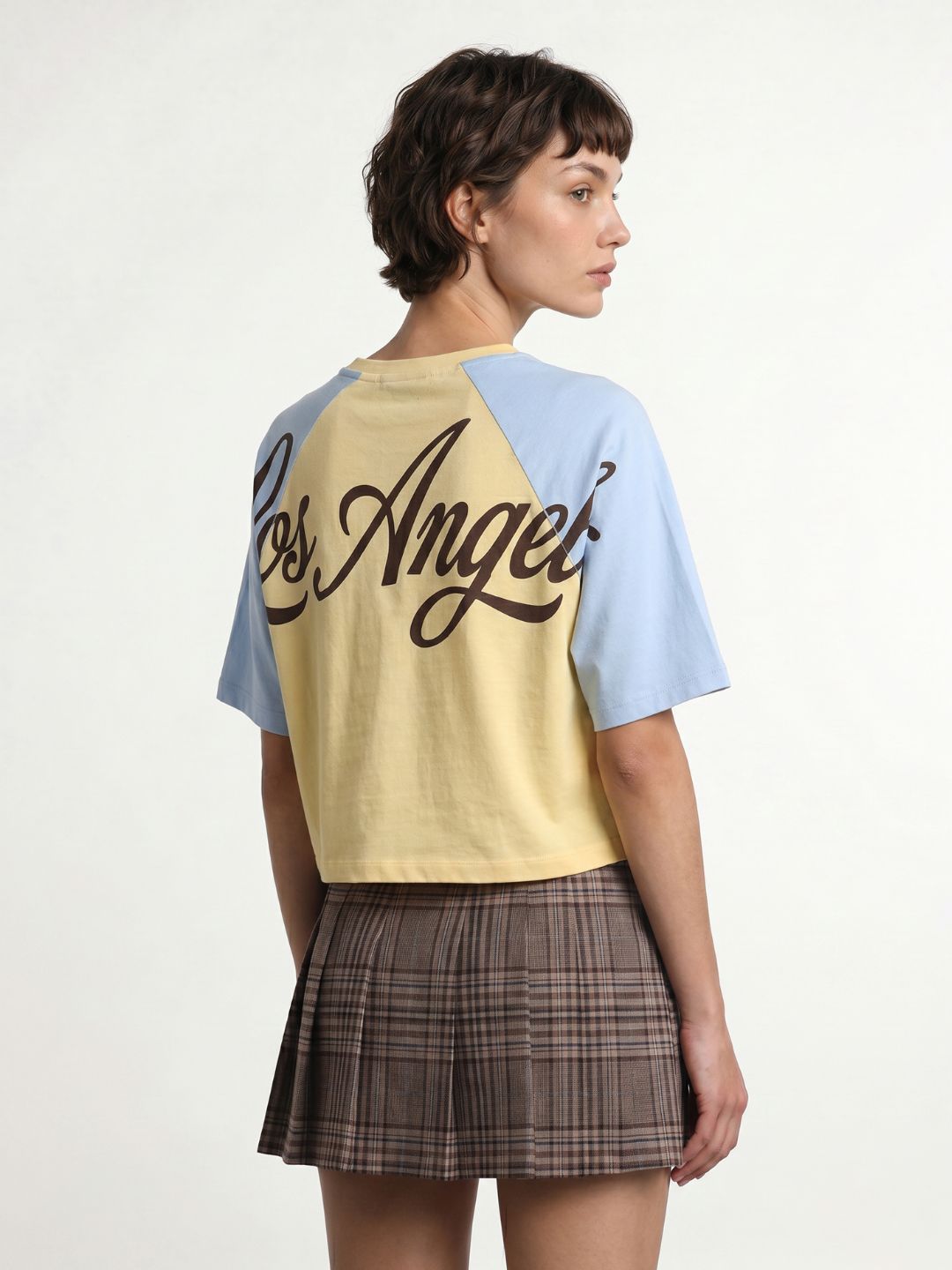 Colourblocked Cropped T-Shirt
