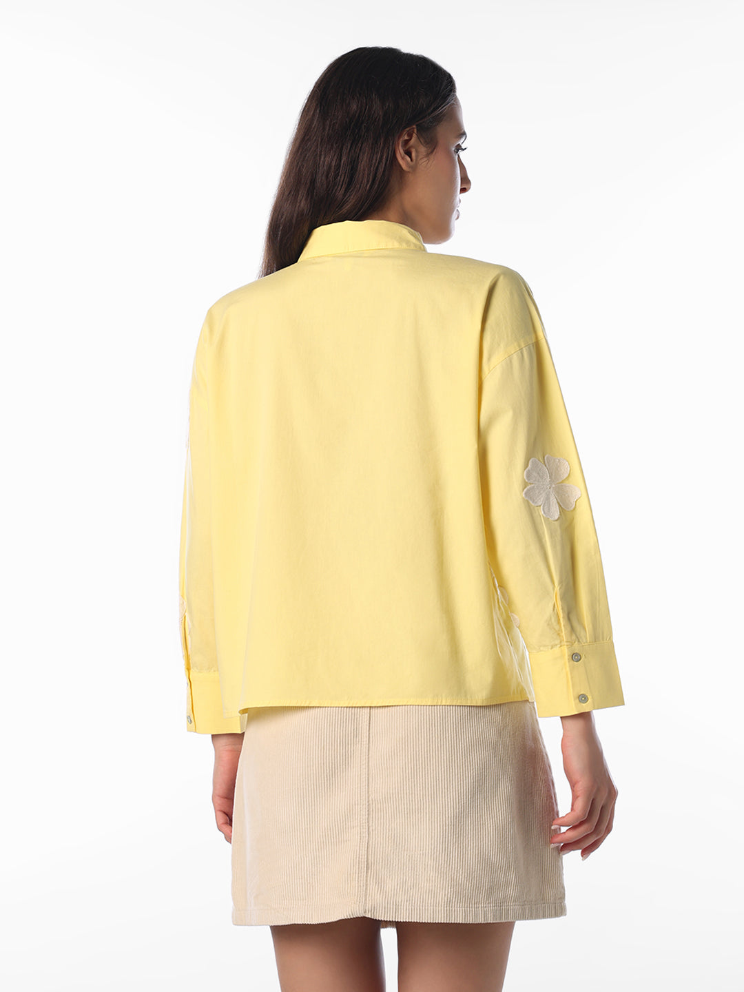 Yellow Printed Cotton Shirt